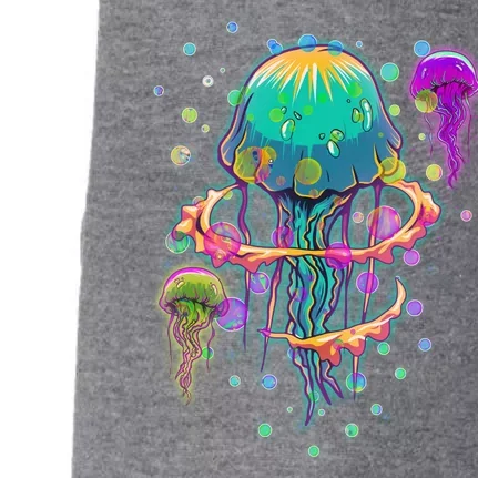 Trippy Psychedelic Colorful Jellyfish Doggie 3-End Fleece Hoodie