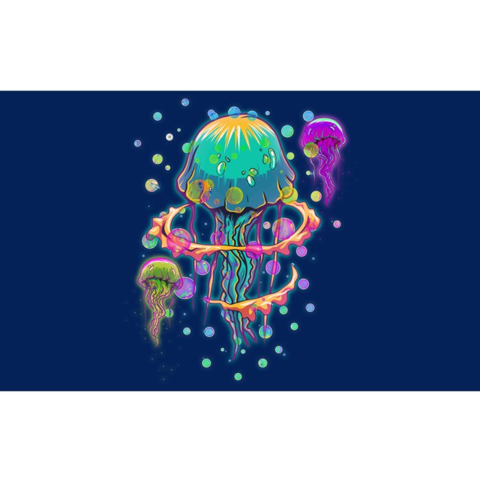 Trippy Psychedelic Colorful Jellyfish Bumper Sticker