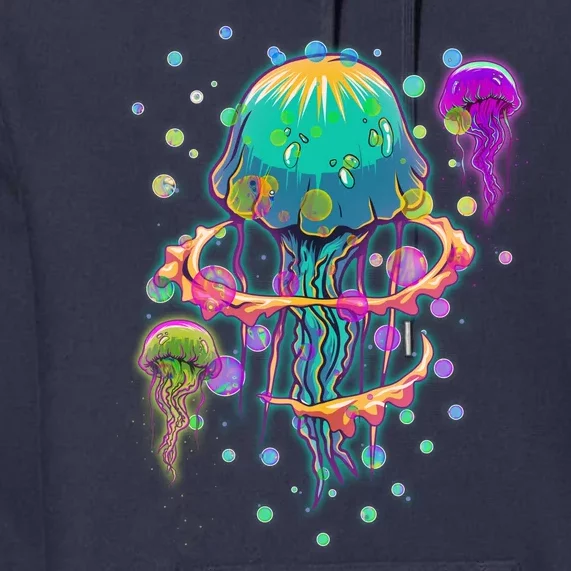 Trippy Psychedelic Colorful Jellyfish Premium Hoodie