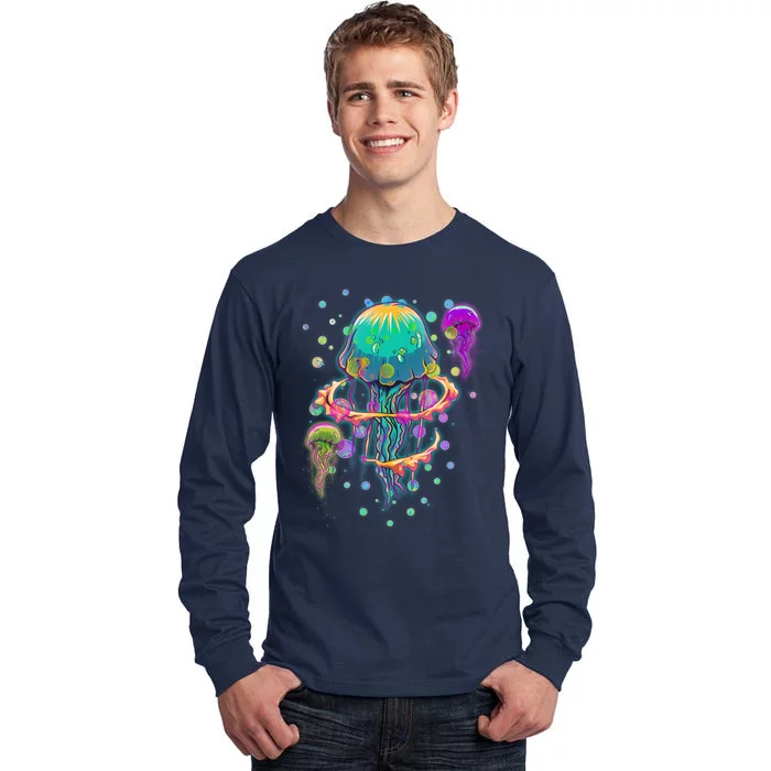 Trippy Psychedelic Colorful Jellyfish Tall Long Sleeve T-Shirt