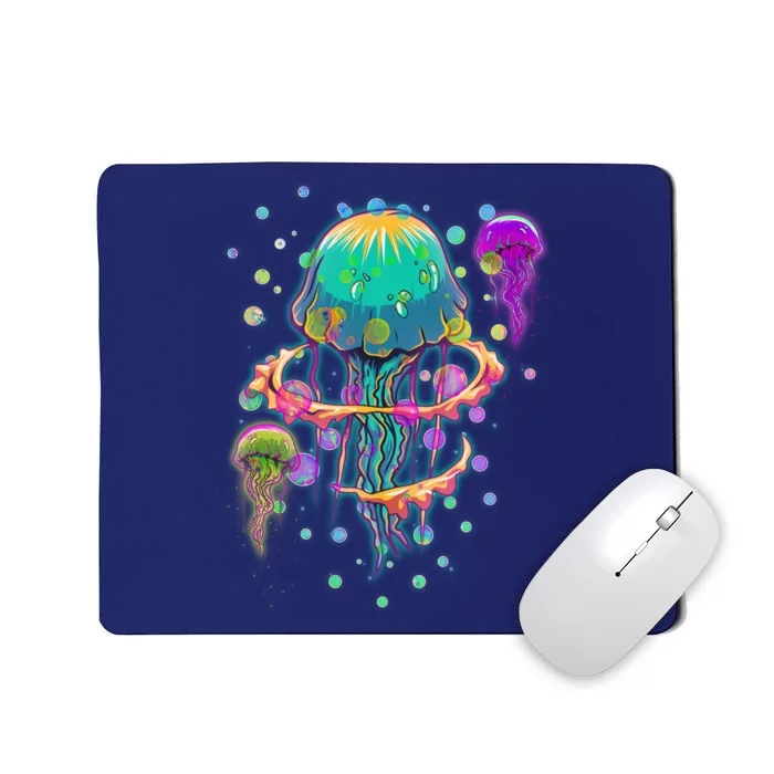 Trippy Psychedelic Colorful Jellyfish Mousepad