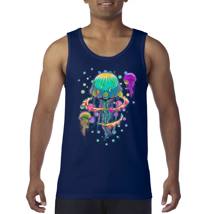 Trippy Psychedelic Colorful Jellyfish Tank Top