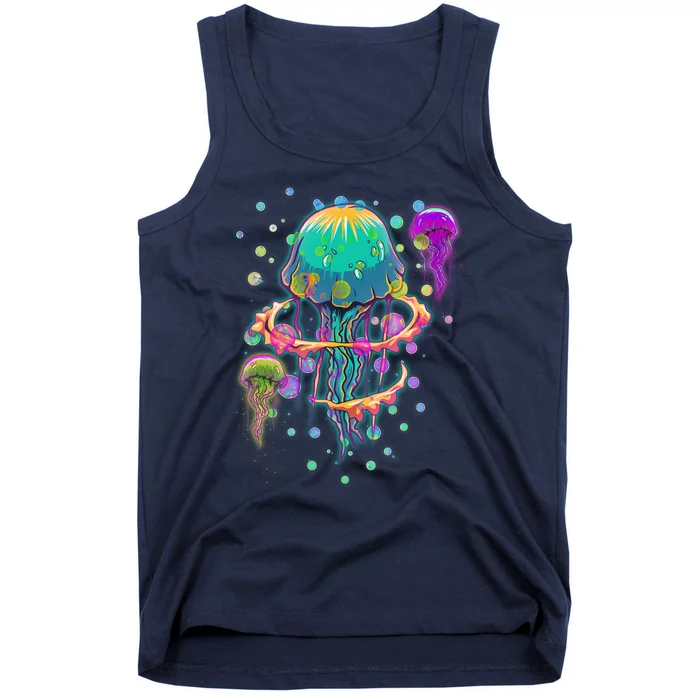 Trippy Psychedelic Colorful Jellyfish Tank Top