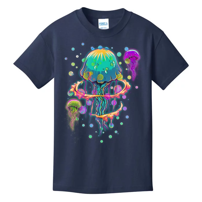 Trippy Psychedelic Colorful Jellyfish Kids T-Shirt