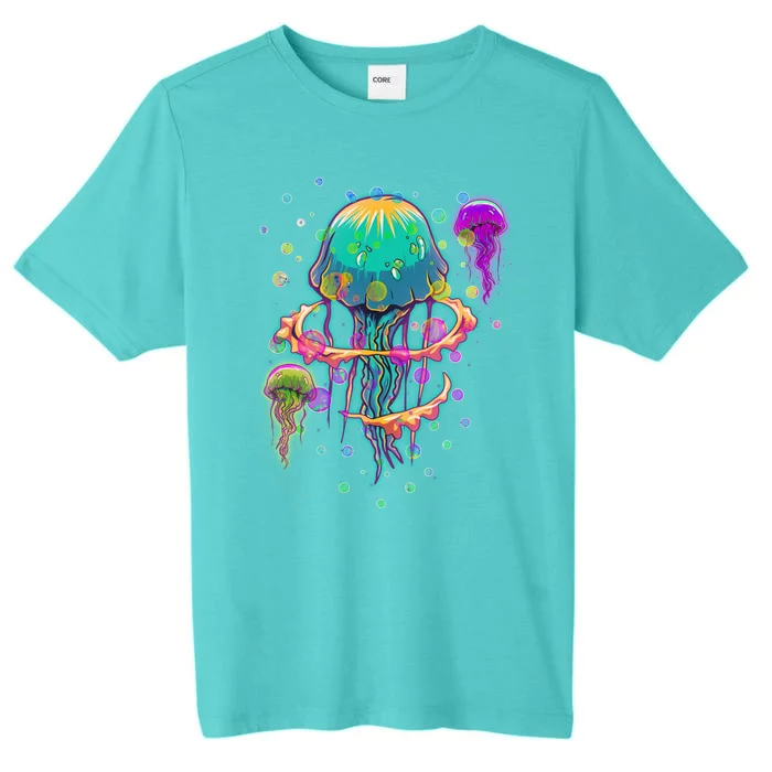 Trippy Psychedelic Colorful Jellyfish ChromaSoft Performance T-Shirt