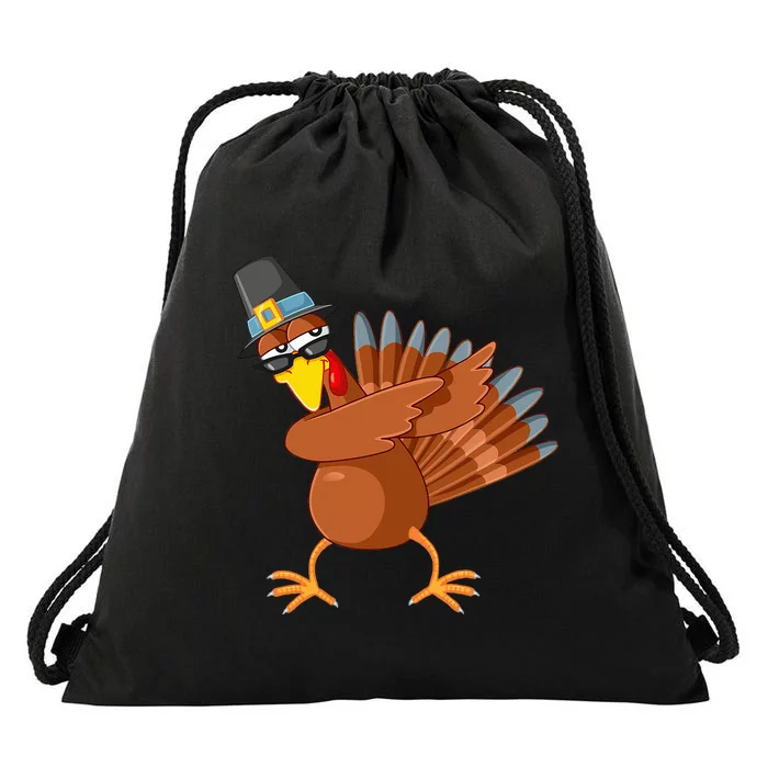 Thanksgiving Pilgrim Costume Cool Turkey Dabbing Drawstring Bag