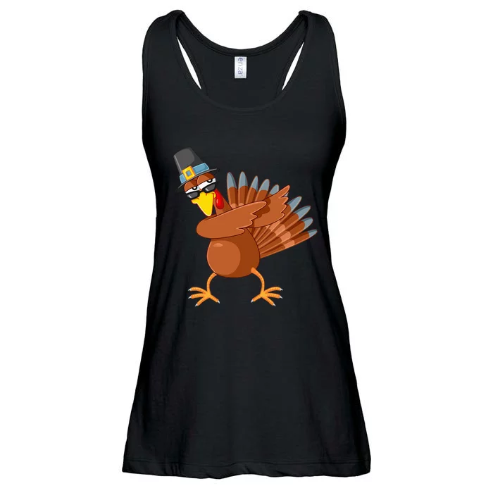 Thanksgiving Pilgrim Costume Cool Turkey Dabbing Ladies Essential Flowy Tank