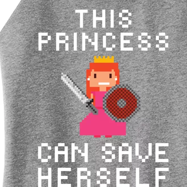 This Princess Can Save Hers Pixel Art Retro Gaming Arcade Gift Women’s Perfect Tri Rocker Tank