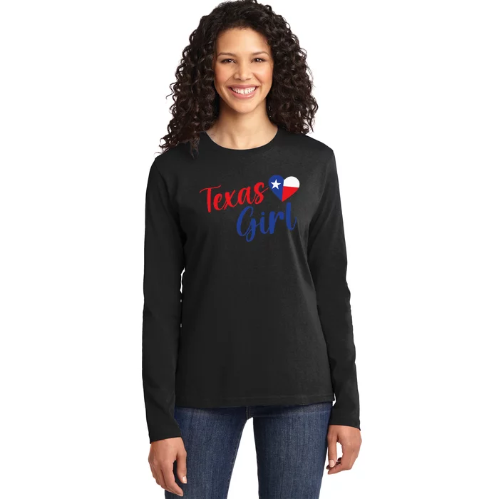 Texas Pride Cute Home State Texas Ladies Long Sleeve Shirt