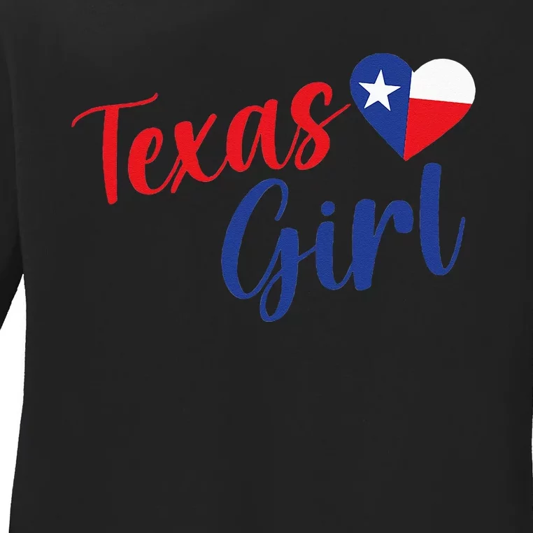 Texas Pride Cute Home State Texas Ladies Long Sleeve Shirt