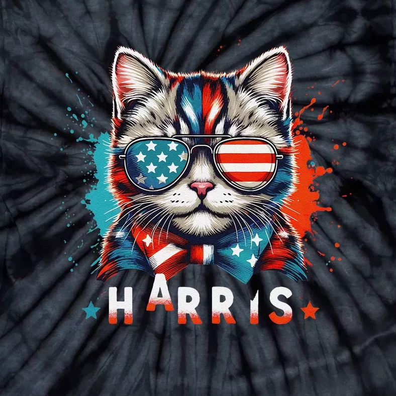 The Presidential Campaign 2024 Cat Ladies 2024 Kamala Harris Tie-Dye T-Shirt