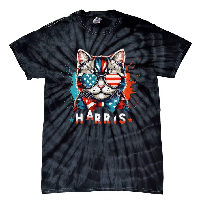 The Presidential Campaign 2024 Cat Ladies 2024 Kamala Harris Tie-Dye T-Shirt