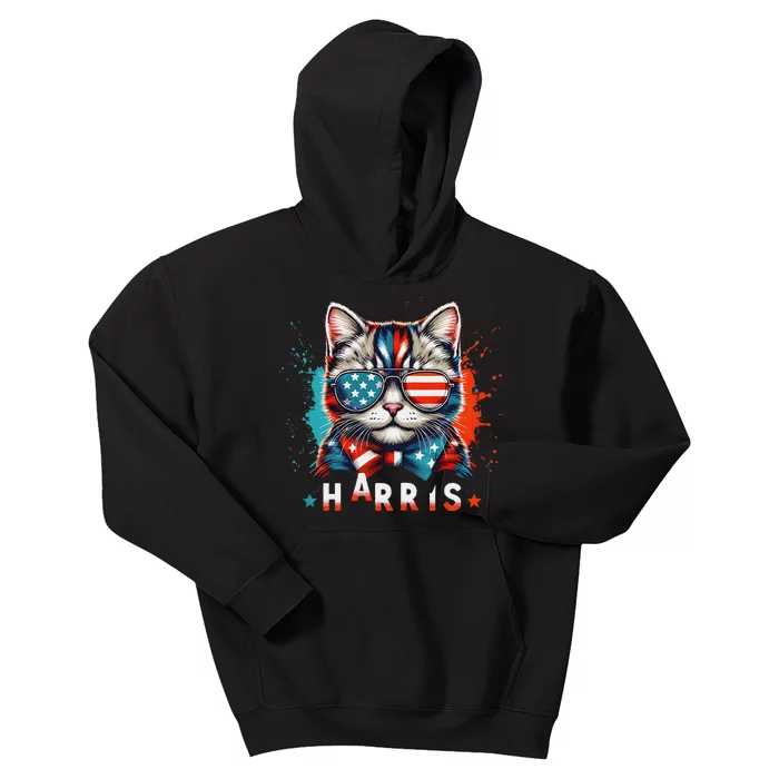 The Presidential Campaign 2024 Cat Ladies 2024 Kamala Harris Kids Hoodie