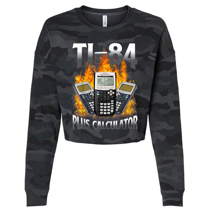 Ti84 Plus Calculator Funny Math Teacher Cropped Pullover Crew