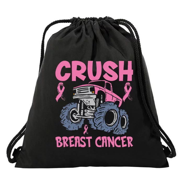 Truck pink Crush Breast Cancer Awareness Drawstring Bag