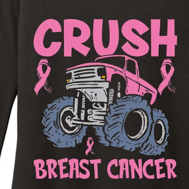 Truck pink Crush Breast Cancer Awareness Womens CVC Long Sleeve Shirt