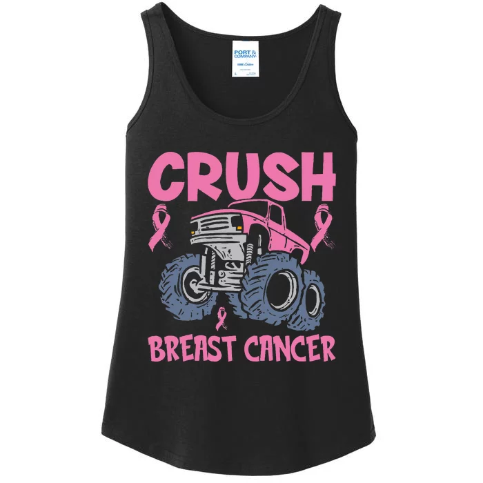 Truck pink Crush Breast Cancer Awareness Ladies Essential Tank