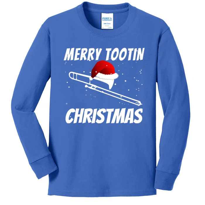 Trombone Player Christmas Cute Music Design Kids Long Sleeve Shirt