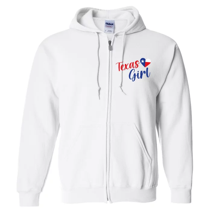 Texas Pride Cute Home State Texas Girl Full Zip Hoodie