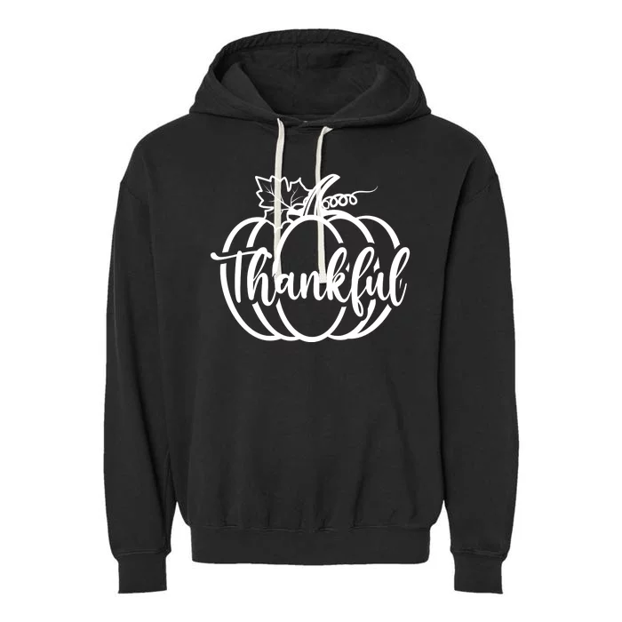 Thankful Pumpkin Cute Cozy Garment-Dyed Fleece Hoodie