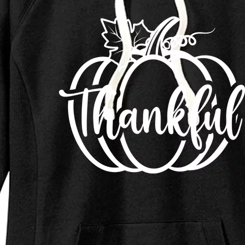 Thankful Pumpkin Cute Cozy Women's Fleece Hoodie