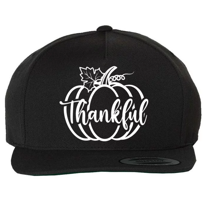 Thankful Pumpkin Cute Cozy Wool Snapback Cap