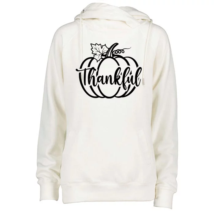 Thankful Pumpkin Cute Cozy Womens Funnel Neck Pullover Hood