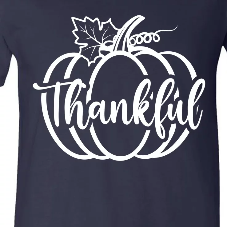 Thankful Pumpkin Cute Cozy V-Neck T-Shirt