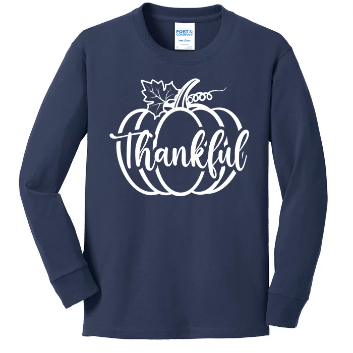 Thankful Pumpkin Cute Cozy Kids Long Sleeve Shirt