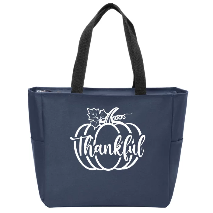 Thankful Pumpkin Cute Cozy Zip Tote Bag