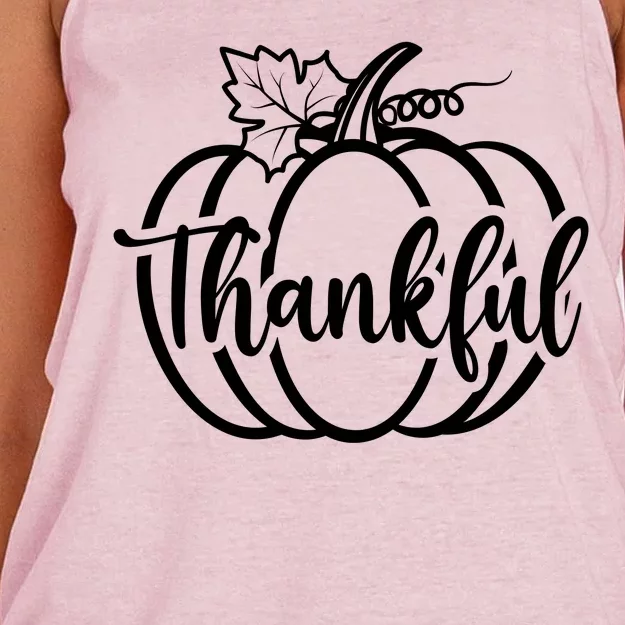 Thankful Pumpkin Cute Cozy Women's Knotted Racerback Tank