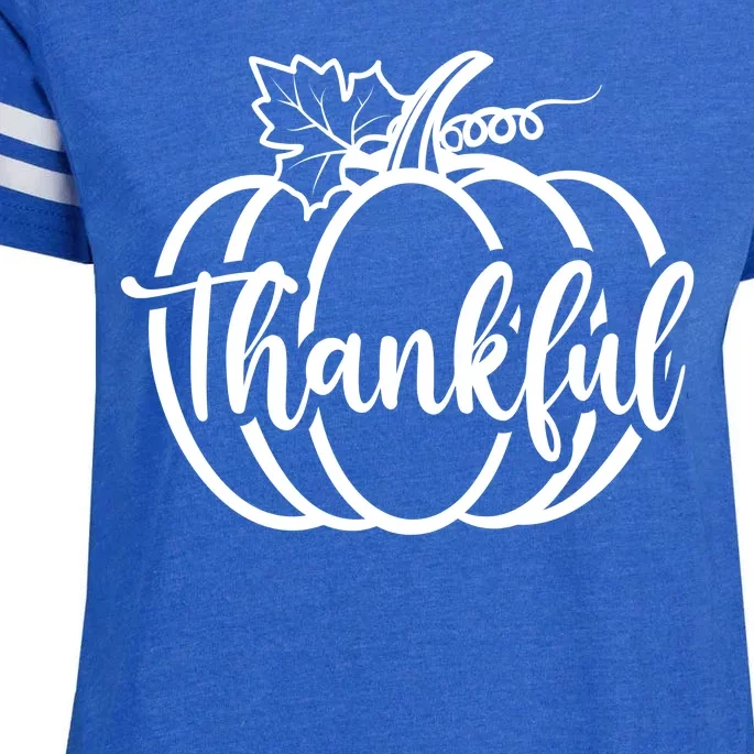 Thankful Pumpkin Cute Cozy Enza Ladies Jersey Football T-Shirt