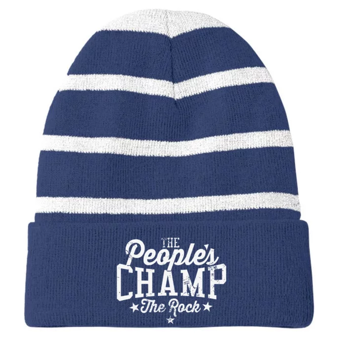 The Peoples Champ The Roc.K Striped Beanie with Solid Band