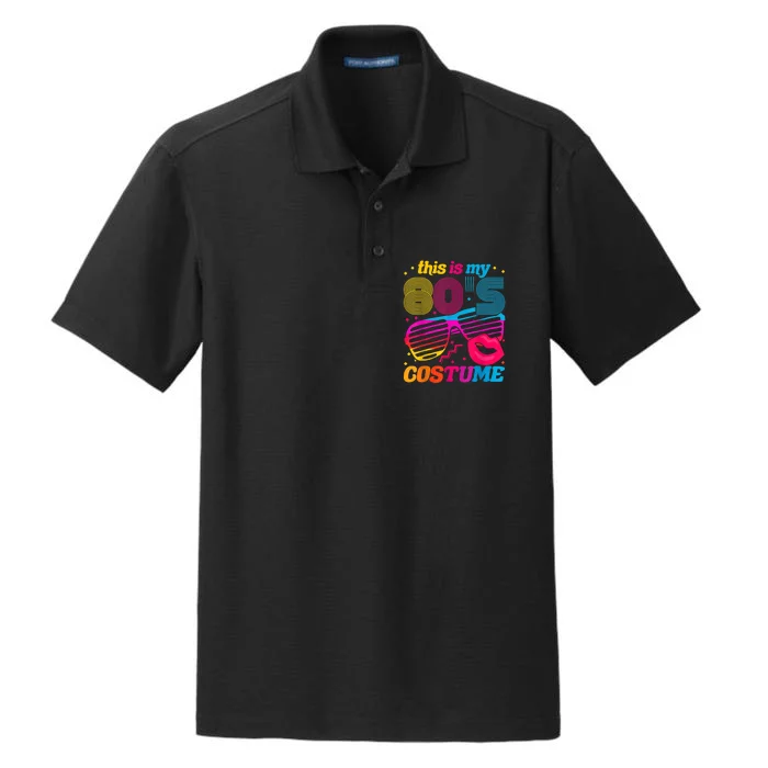 Theme Party Costume 80s Dry Zone Grid Performance Polo