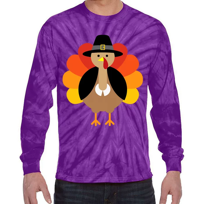 Turkey Pilgrim Cute Thanksgiving Tie-Dye Long Sleeve Shirt