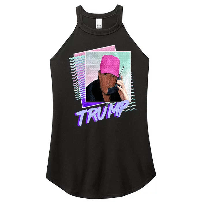 Trump Pink Cap Making Phone Call Women’s Perfect Tri Rocker Tank