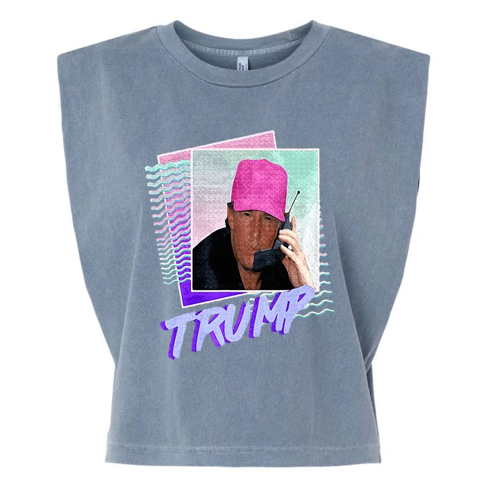 Trump Pink Cap Making Phone Call Garment-Dyed Women's Muscle Tee