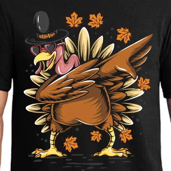 Thanksgiving Pilgrim Costume Cool Turkey Dabbing Meaningful Gift Pajama Set