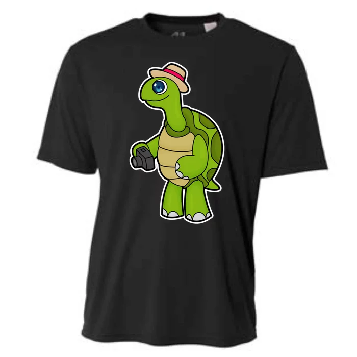 Turtle Photographer Camera Gift Cooling Performance Crew T-Shirt