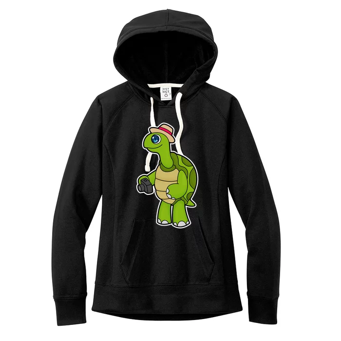 Turtle Photographer Camera Gift Women's Fleece Hoodie