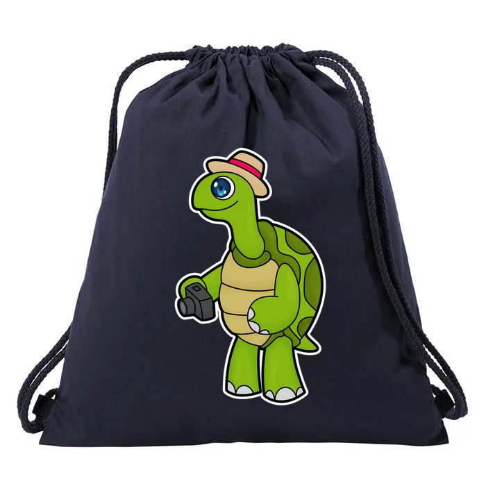 Turtle Photographer Camera Gift Drawstring Bag