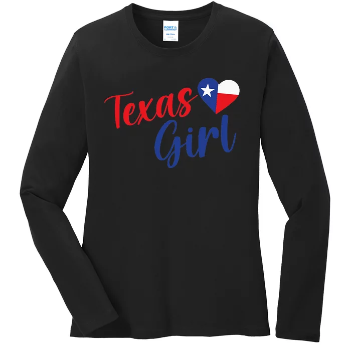 Texas Pride Cute Home State Texas Ladies Long Sleeve Shirt