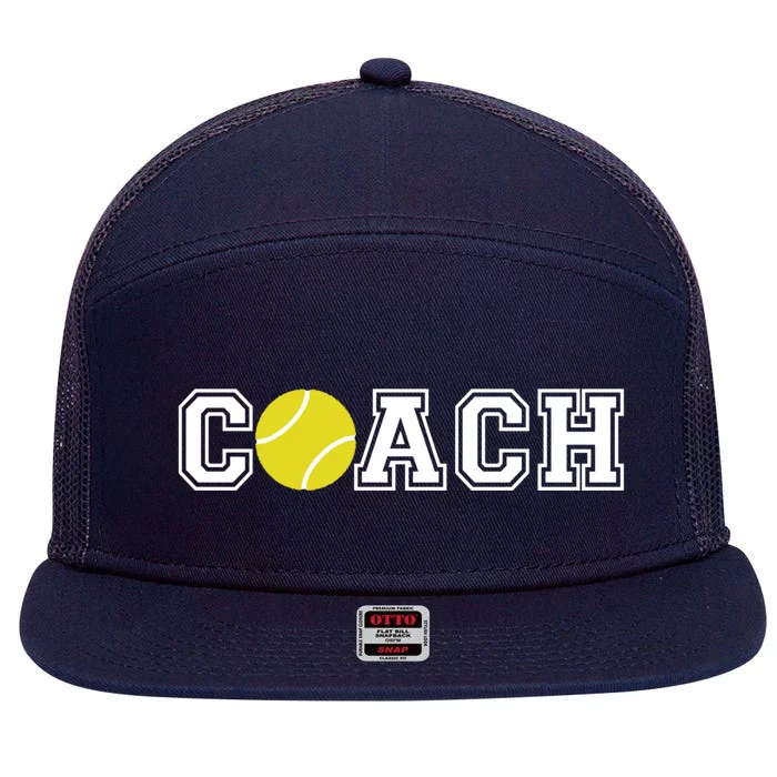 Tennis Player Coach Sports Dad Gift For Tennis Trainer Meaningful Gift 7 Panel Mesh Trucker Snapback Hat