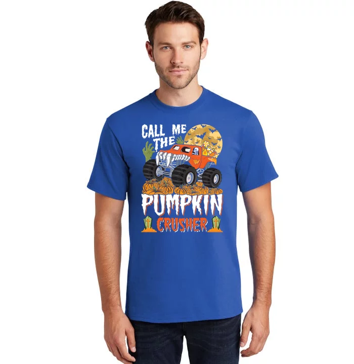 The Pumpkin Crusher Halloween Monster Truck Gift Tall T-Shirt