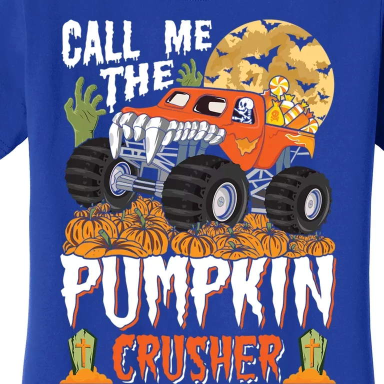 The Pumpkin Crusher Halloween Monster Truck Gift Women's T-Shirt