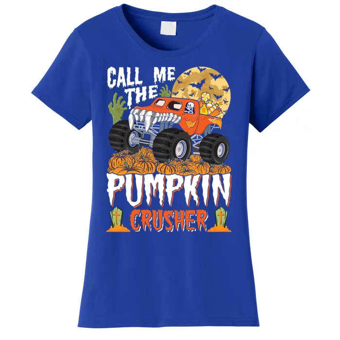 The Pumpkin Crusher Halloween Monster Truck Gift Women's T-Shirt