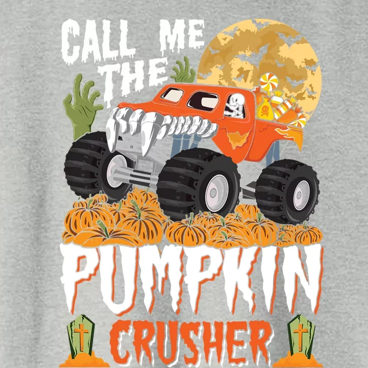 The Pumpkin Crusher Halloween Monster Truck Gift Women's Crop Top Tee