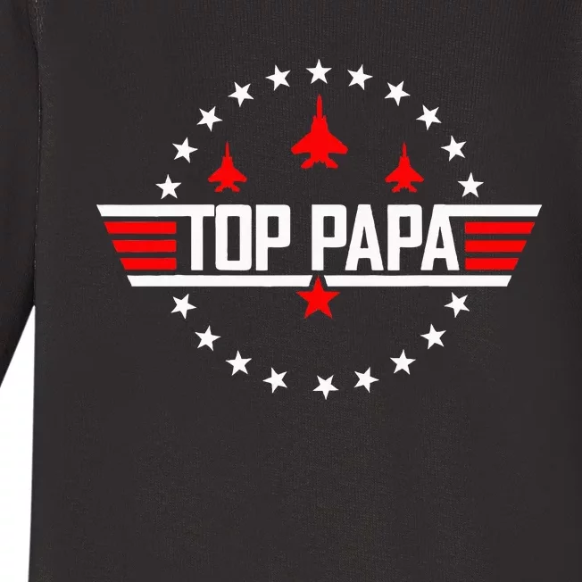 Top Papa Dad Papa Grandpa Husband Baby Long Sleeve Bodysuit