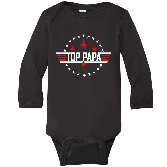 Top Papa Dad Papa Grandpa Husband Baby Long Sleeve Bodysuit