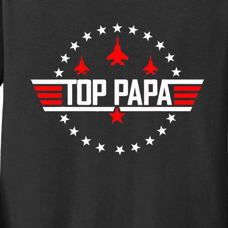 Top Papa Dad Papa Grandpa Husband Kids Long Sleeve Shirt